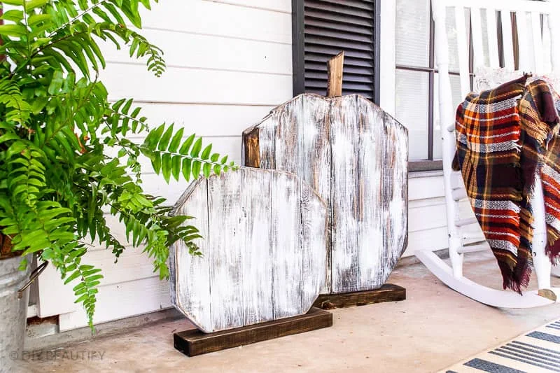 Large 2x4 wooden pumpkins