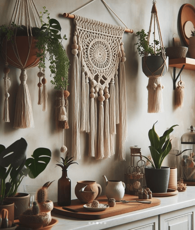 Macrame Decor - boho kitchen