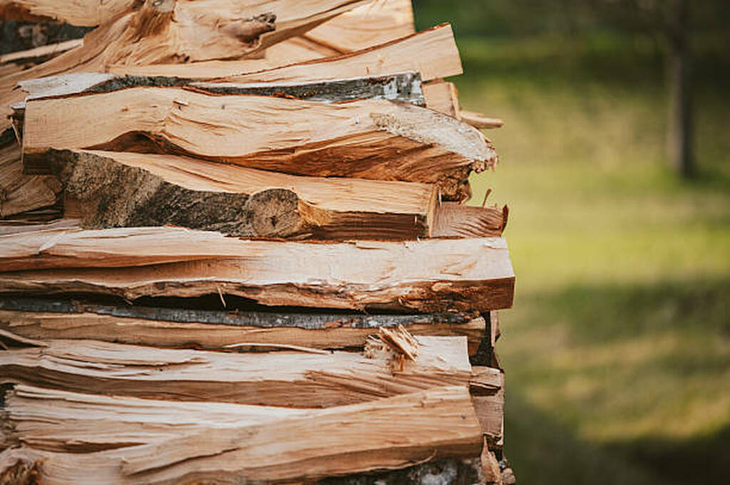 Pile of chopped wood material
