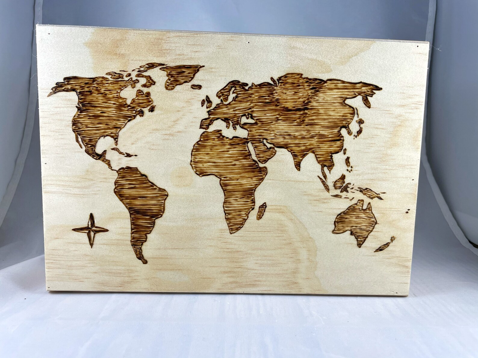 wood burning world map