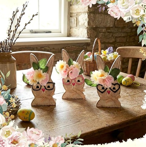 Wood Easter Bunny Decoration (3D)