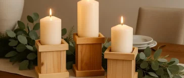 wooden candle holder - easy wooden projects