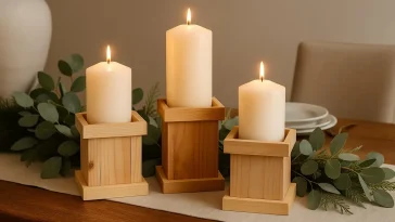 wooden candle holder - easy wooden projects