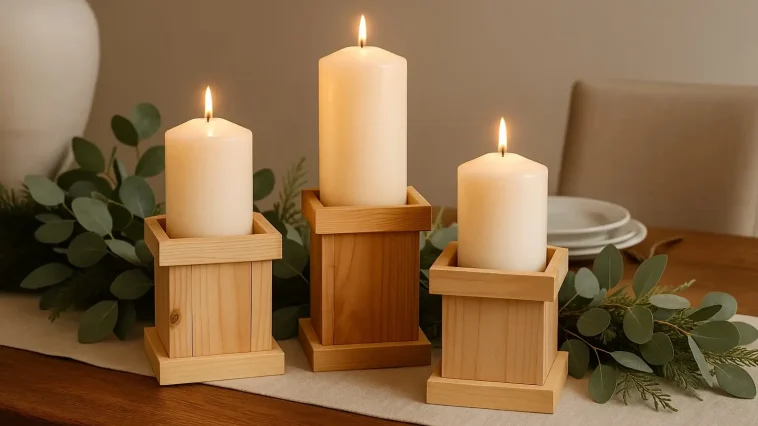 wooden candle holder - easy wooden projects