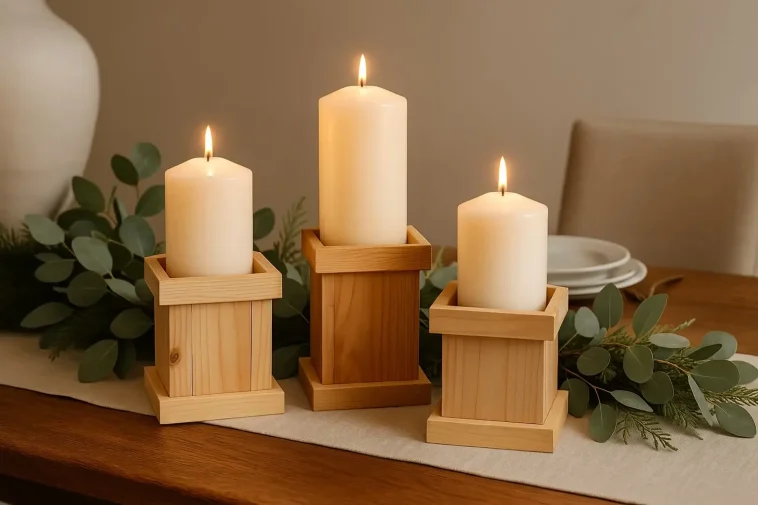 wooden candle holder - easy wooden projects