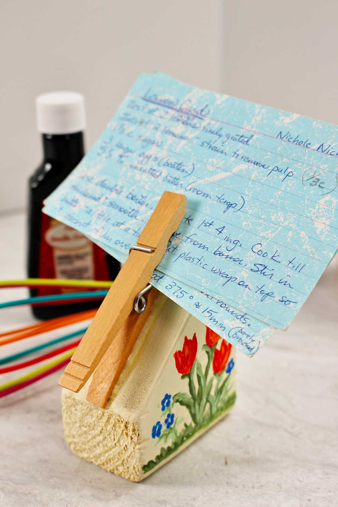 Wooden Recipe Card Holder