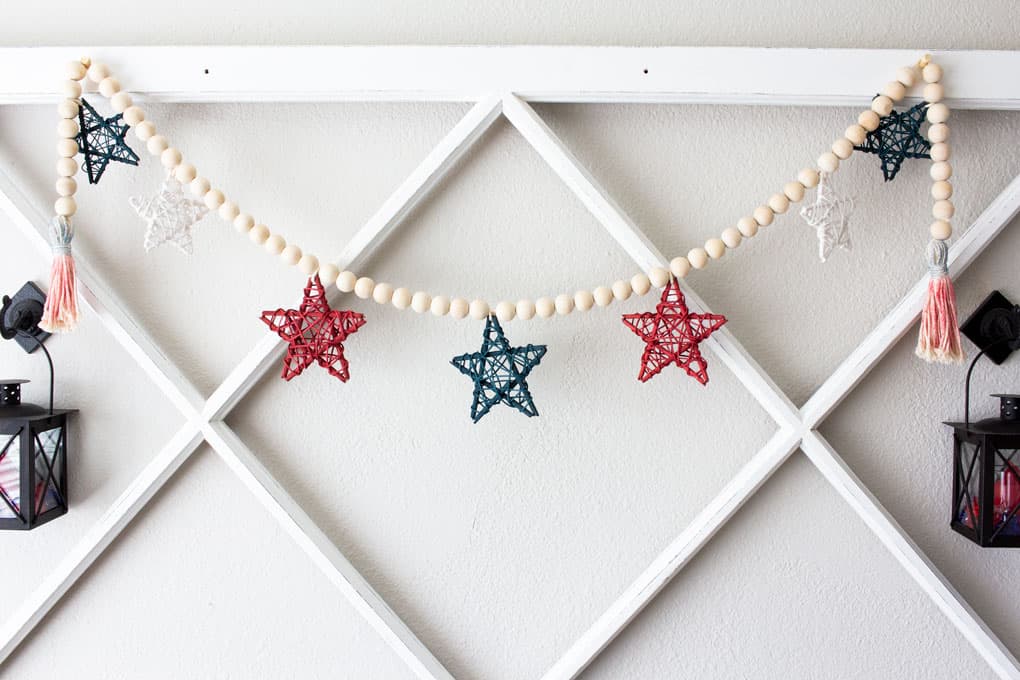 Patriotic Wood Bead Garland