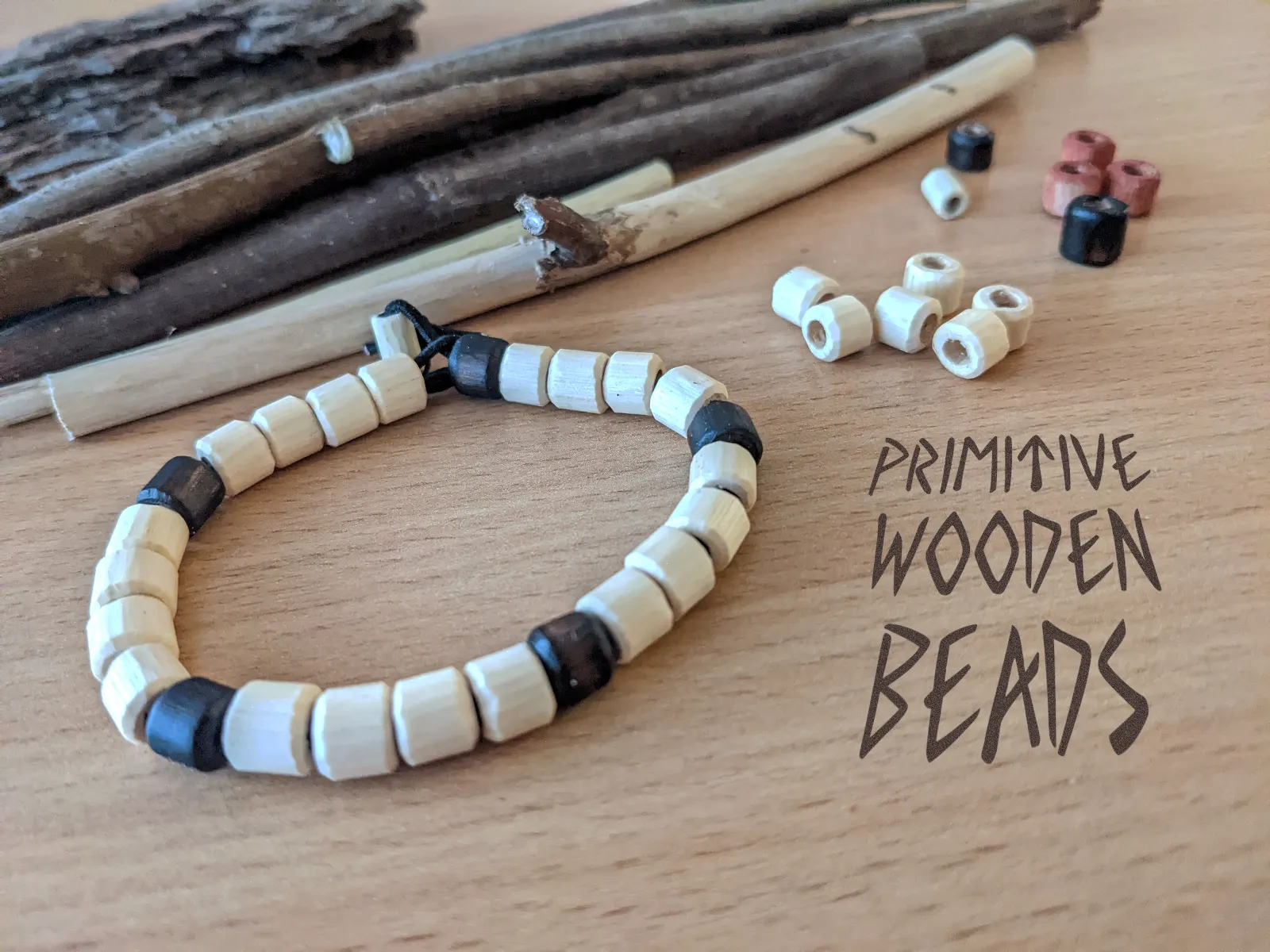 Primitive Handmade Wooden Beads