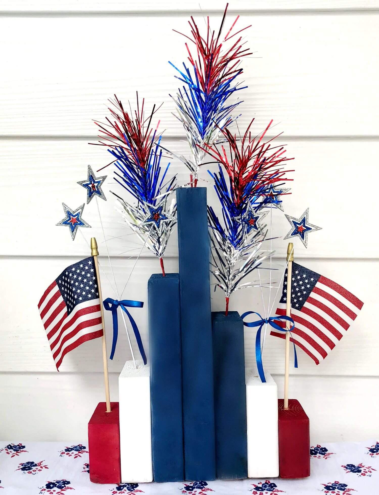 Scrap Wood Patriotic Centerpiece