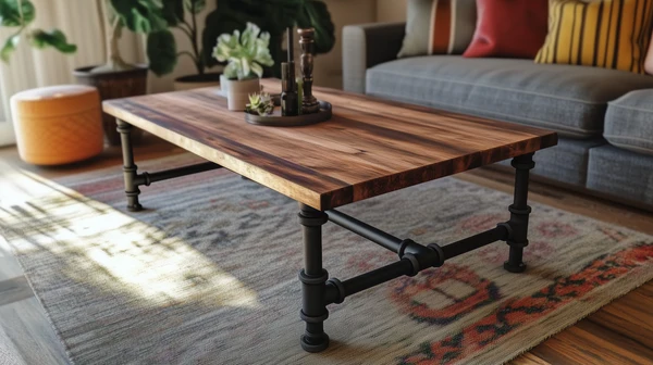 The Pipe and Wood Industrial Coffee Table