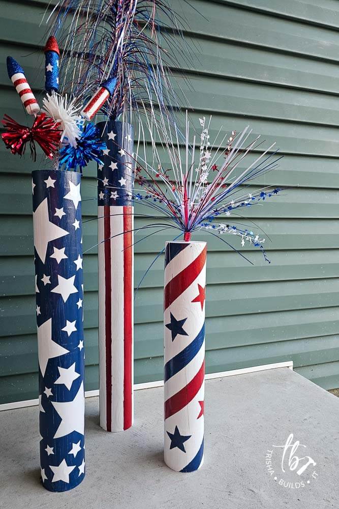 Wooden Fireworks Yard Stakes