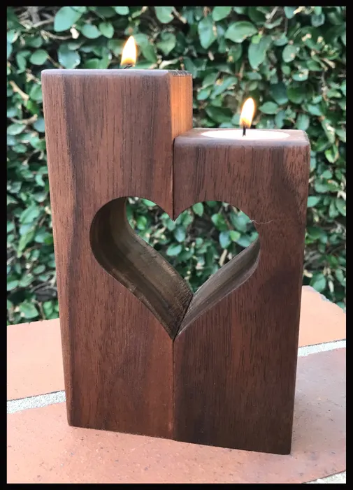 wooden candle holders
