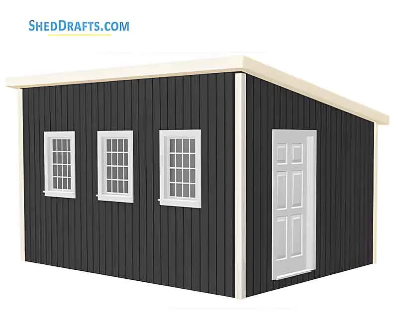 12x16 Large Lean-To Storage Shed