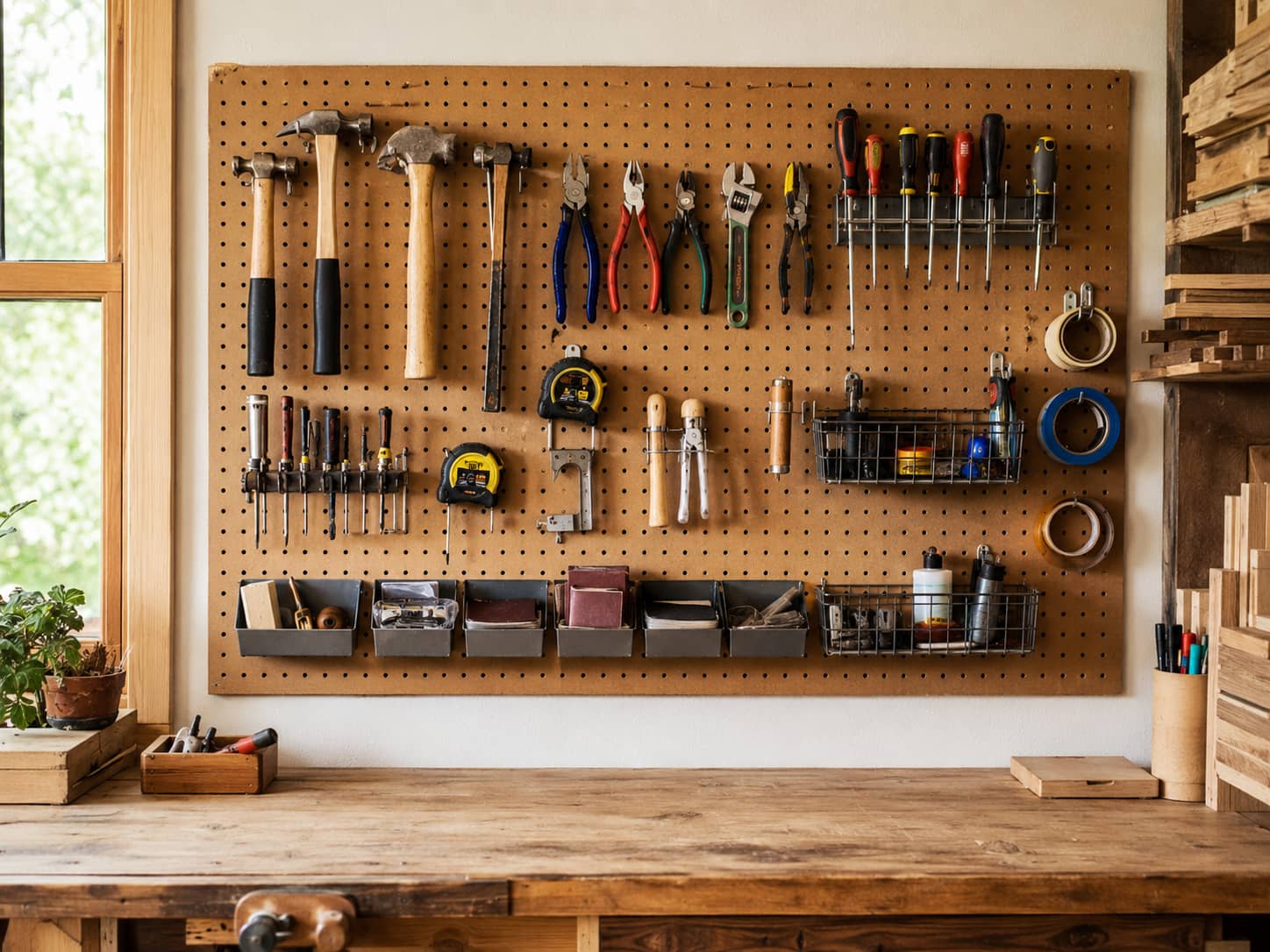 Classic Pegboard Tool Wall