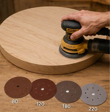 DIY Wood Round Coffee Table step3