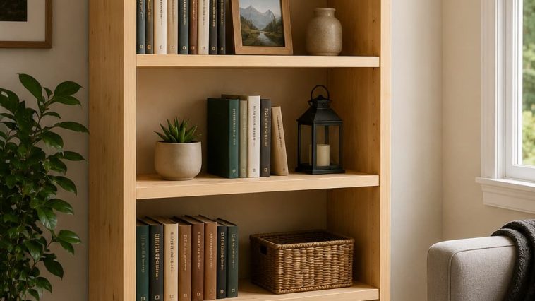 wooden bookshelf