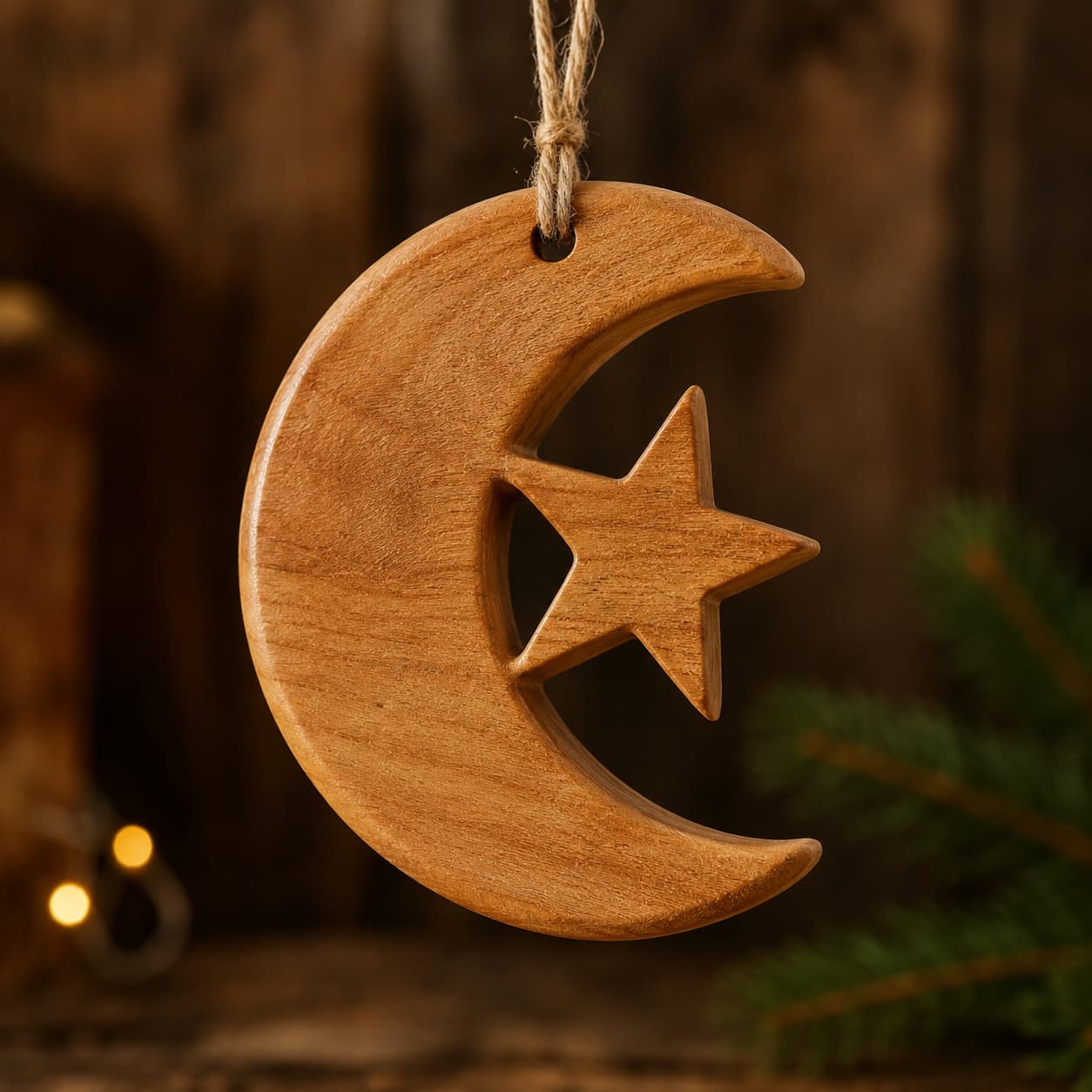 Moon and Star Ornament