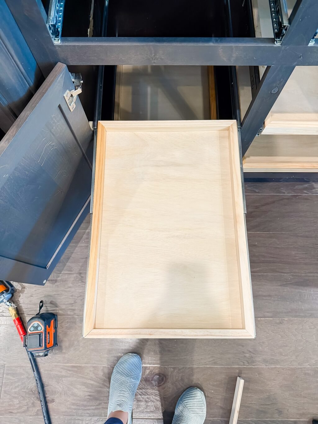 Pull-Out Drawer Tray for Deep Cabinets