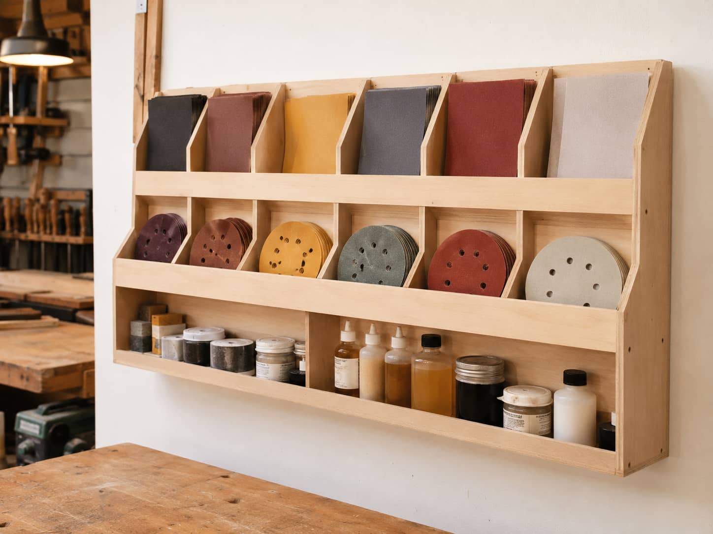 Sandpaper Wall Organizer