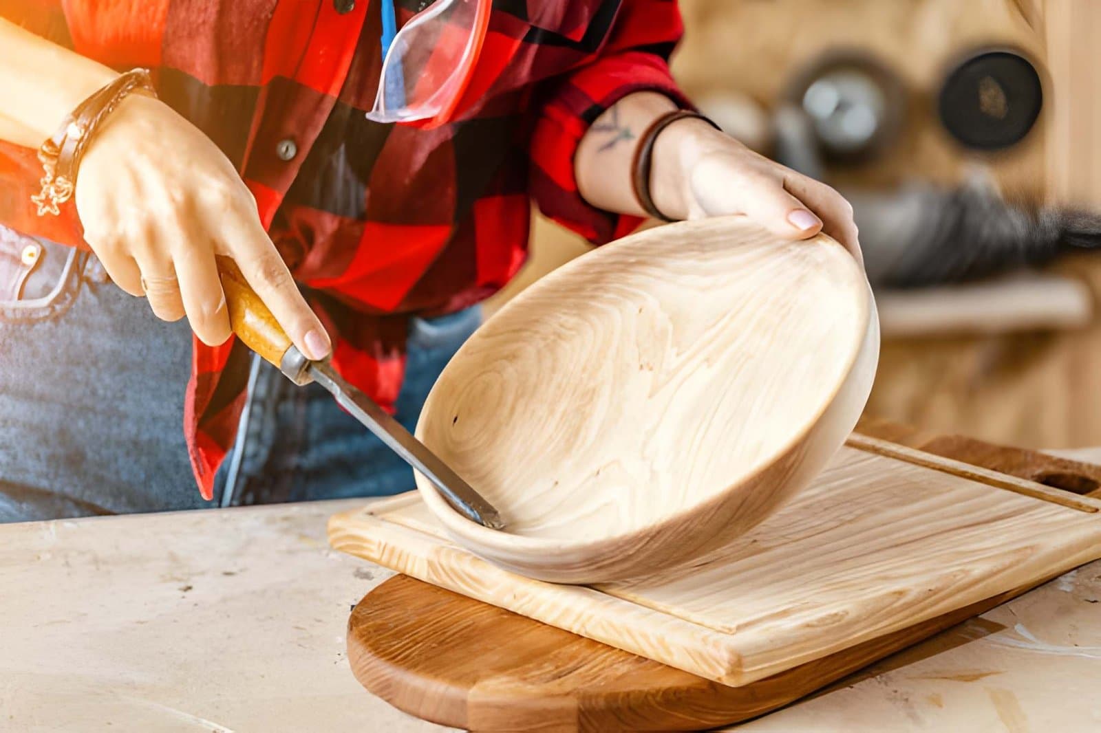 Shallow Wooden Bowl