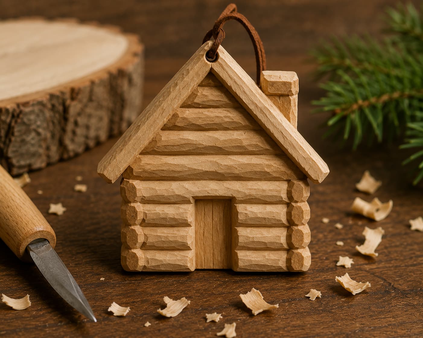 Small Woodland Cabin Silhouette