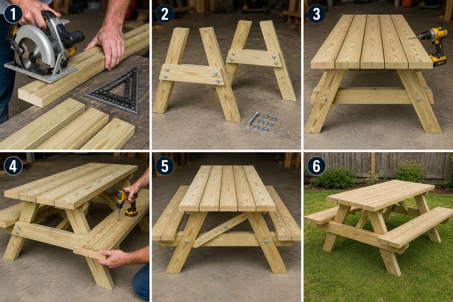 Step-by-Step Instructions to Build a Picnic Table