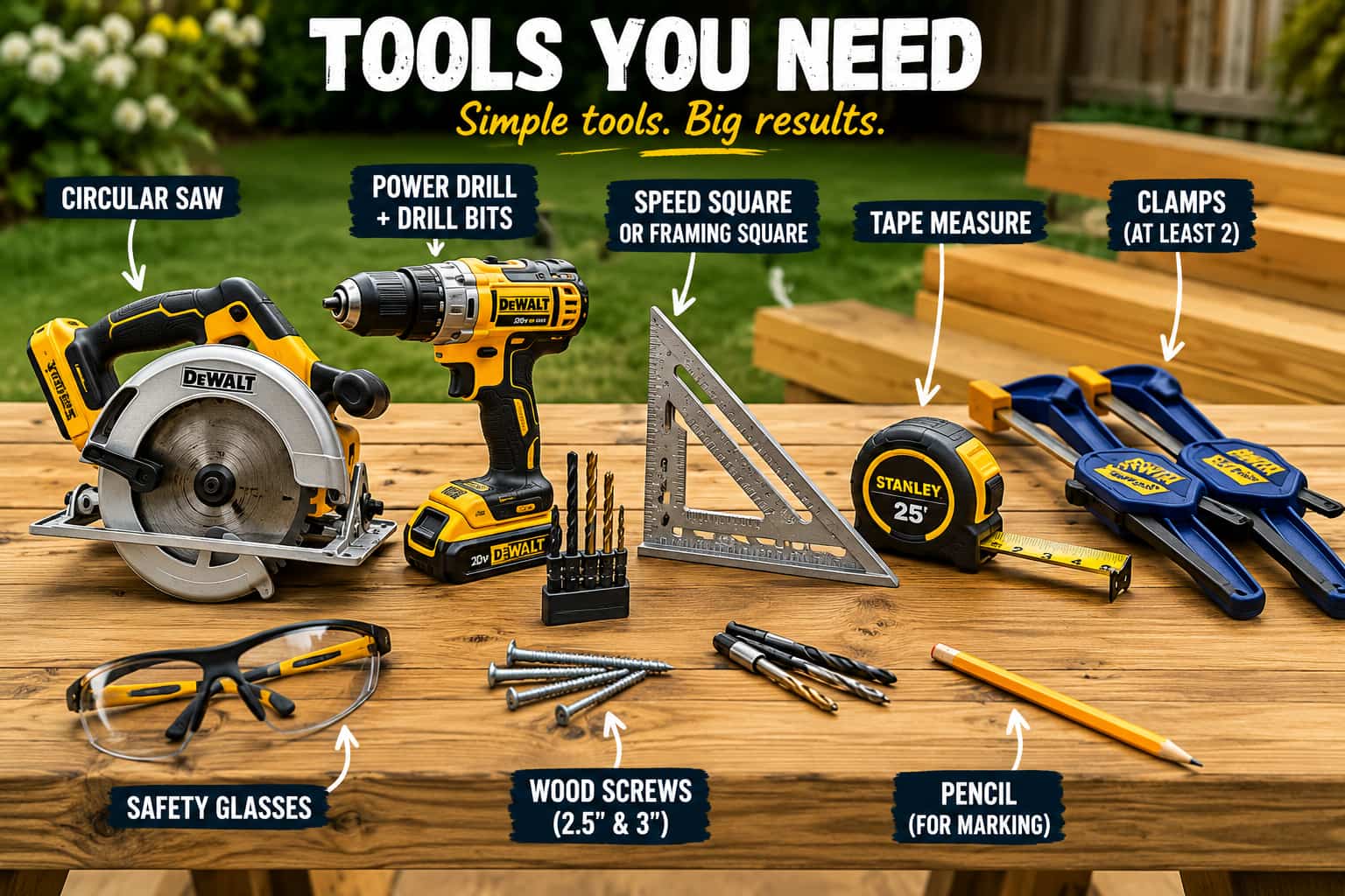 Tools You Need for diy picnic table