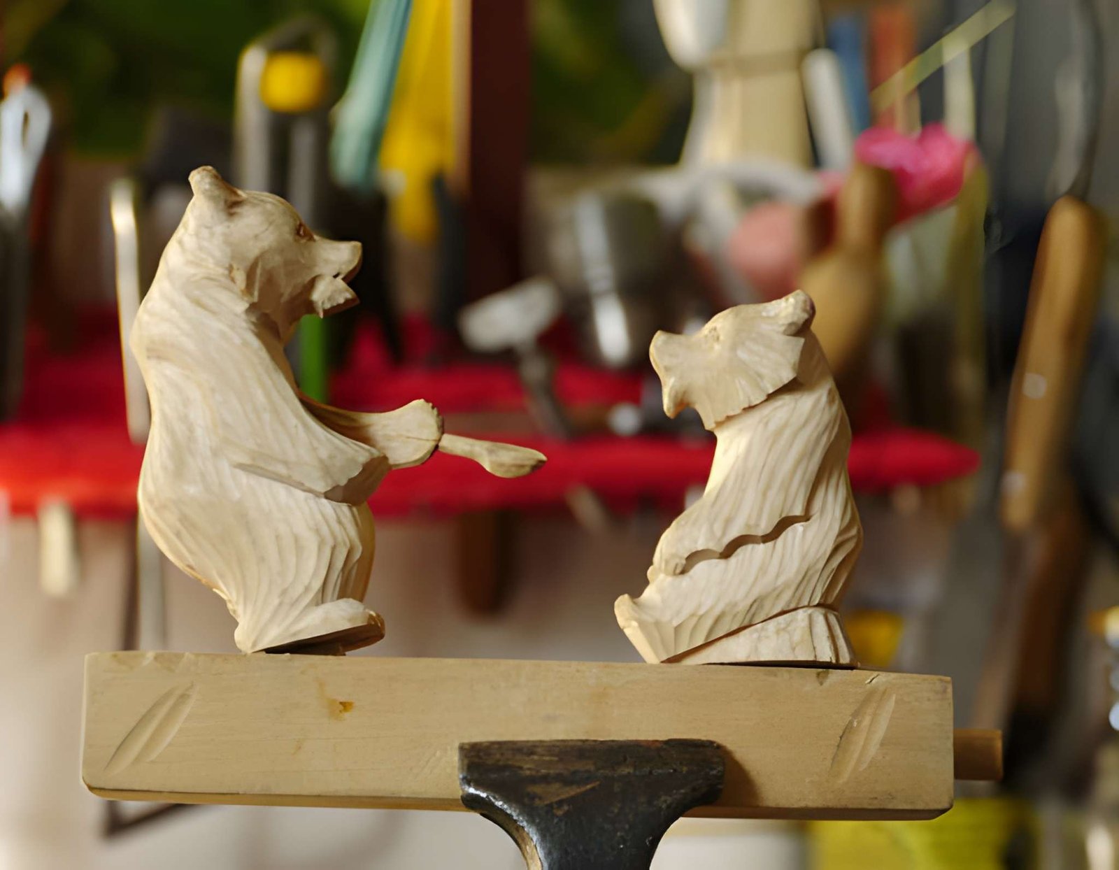 Wooden Bear Face