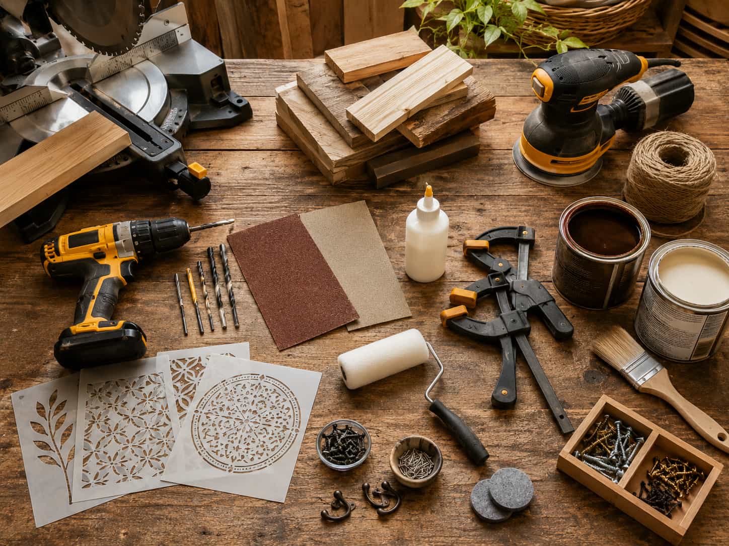 scrap wood crafts tools and materials