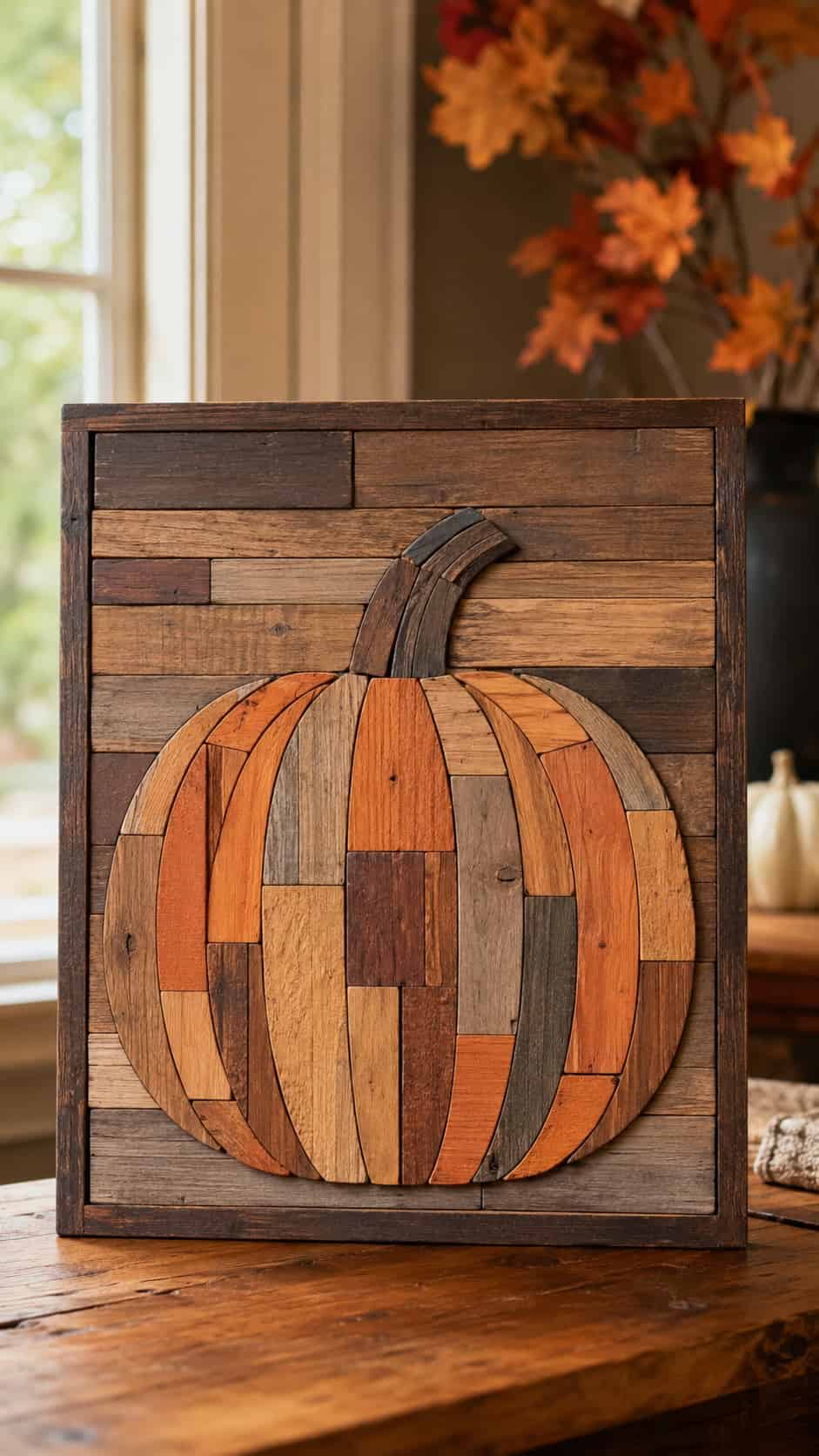 Scrap Wood Mosaic Pumpkin