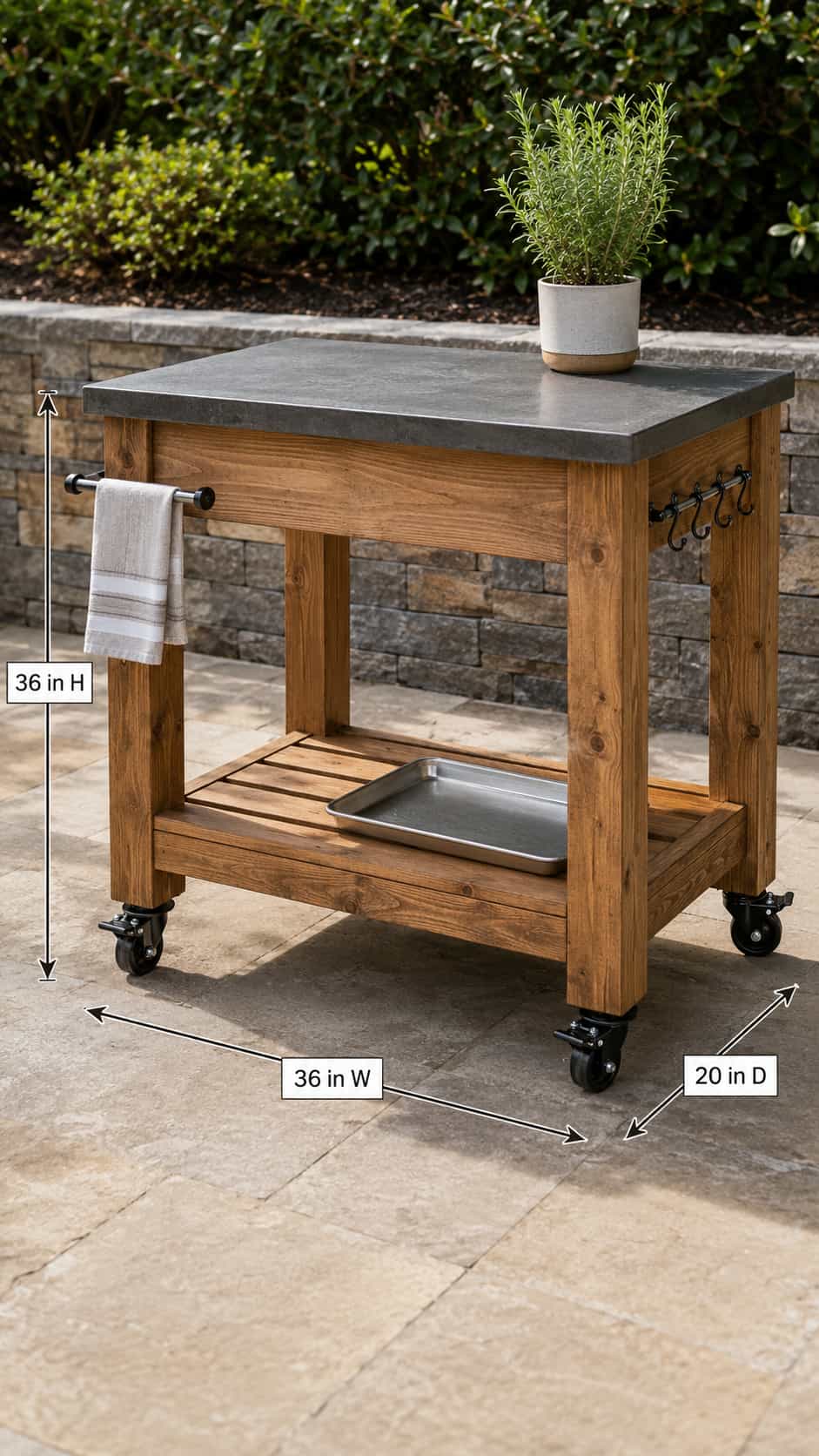 Beginner Rolling BBQ Prep Cart