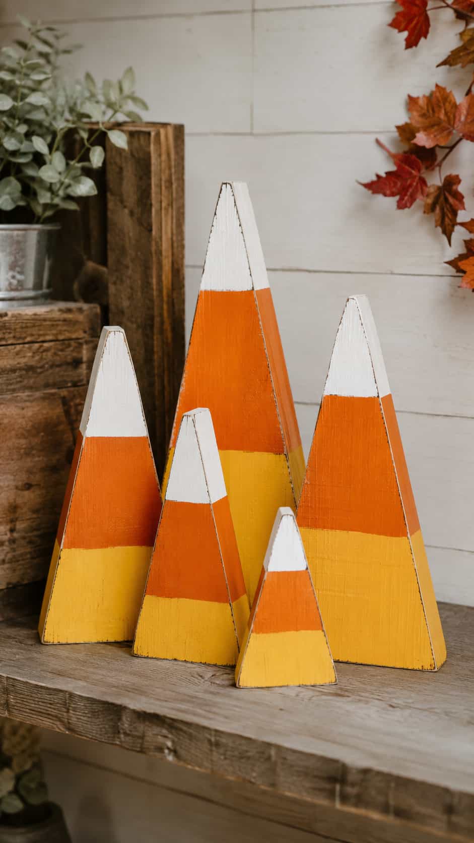 Candy Corn Wood Blocks
