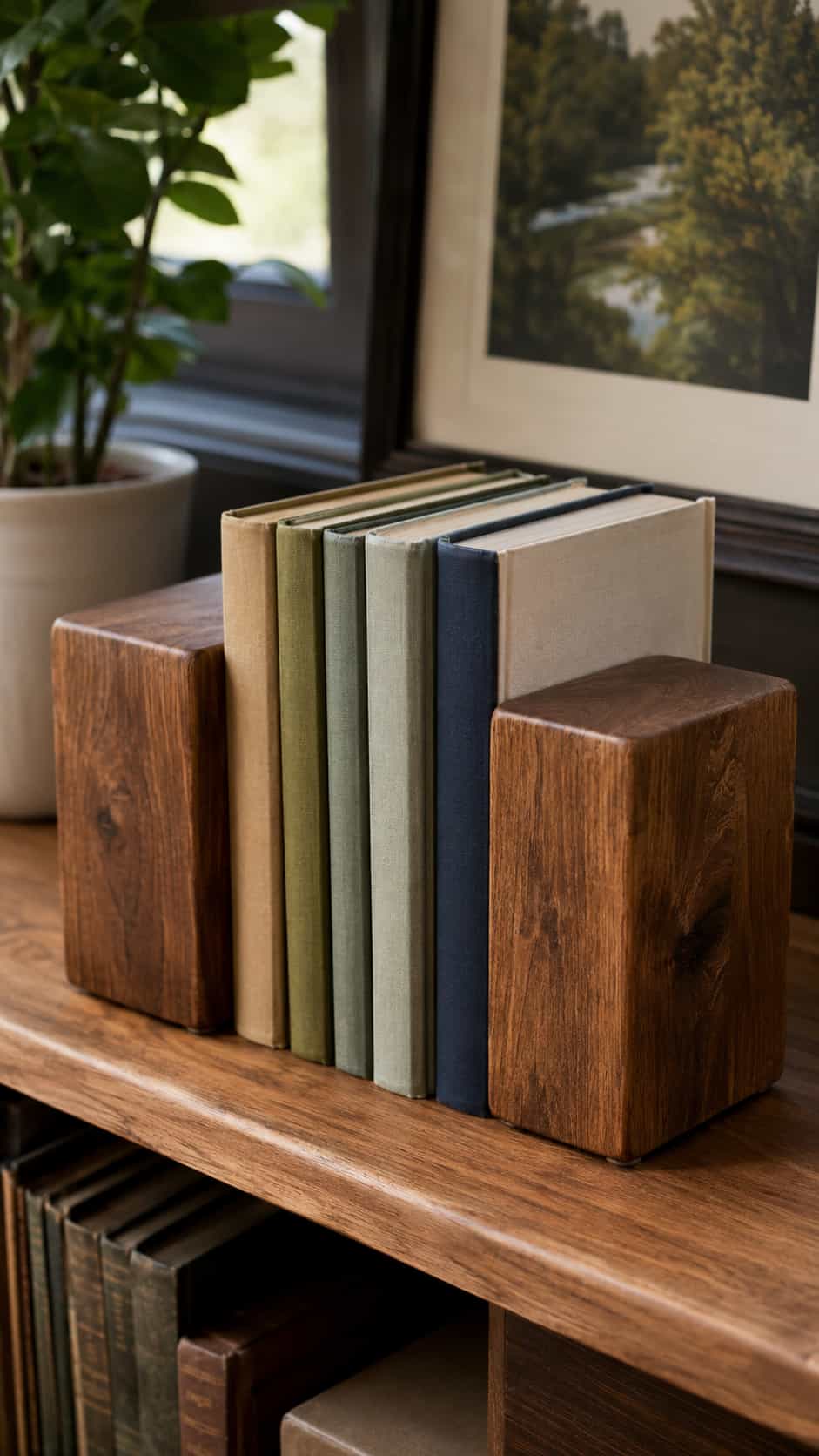 Chunky Wooden Bookends