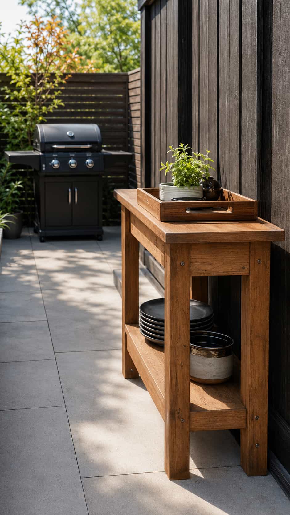 Compact Patio Grill Station