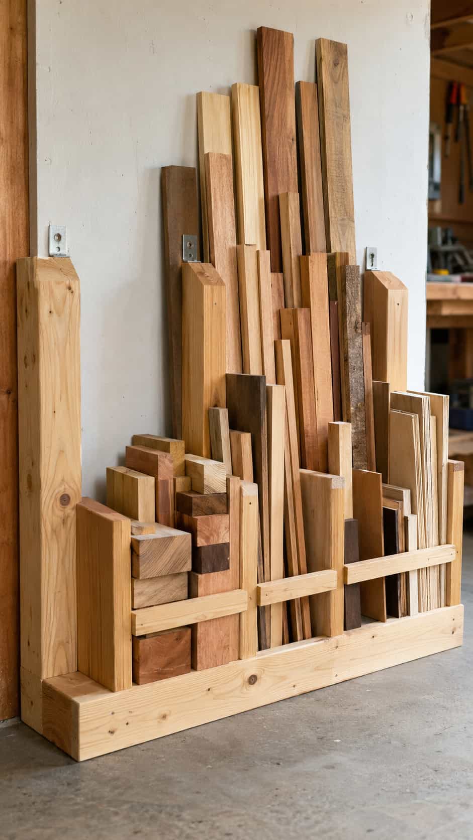 Compact Scrap-Wood Storage Rack