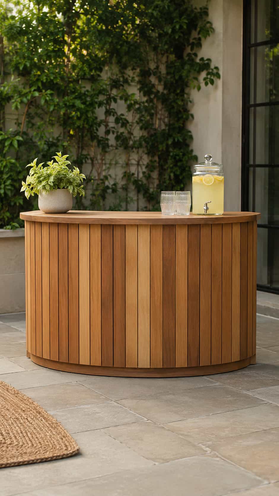 Curved-Look Outdoor Serving Bar