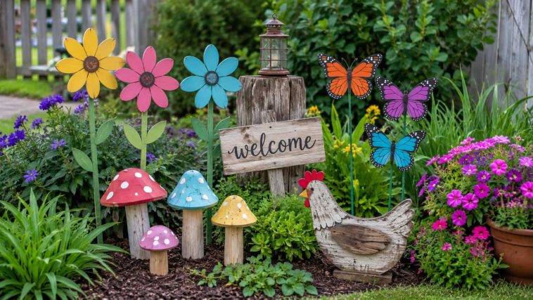 DIY Wood Yard Art Ideas