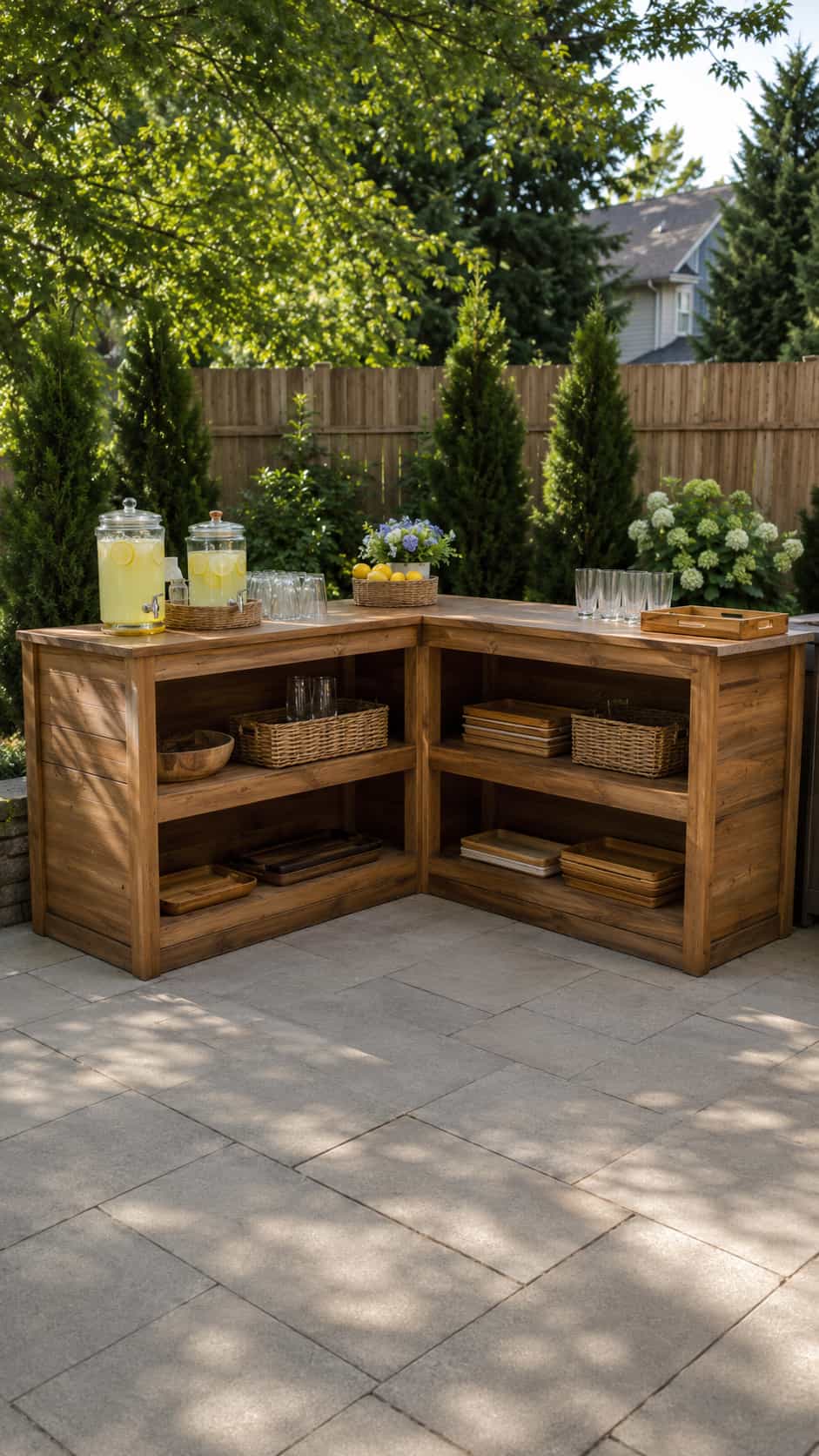 L-Shaped Patio Serving Station