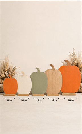 Visual-reference dimensions for a miniature wooden pumpkin patch