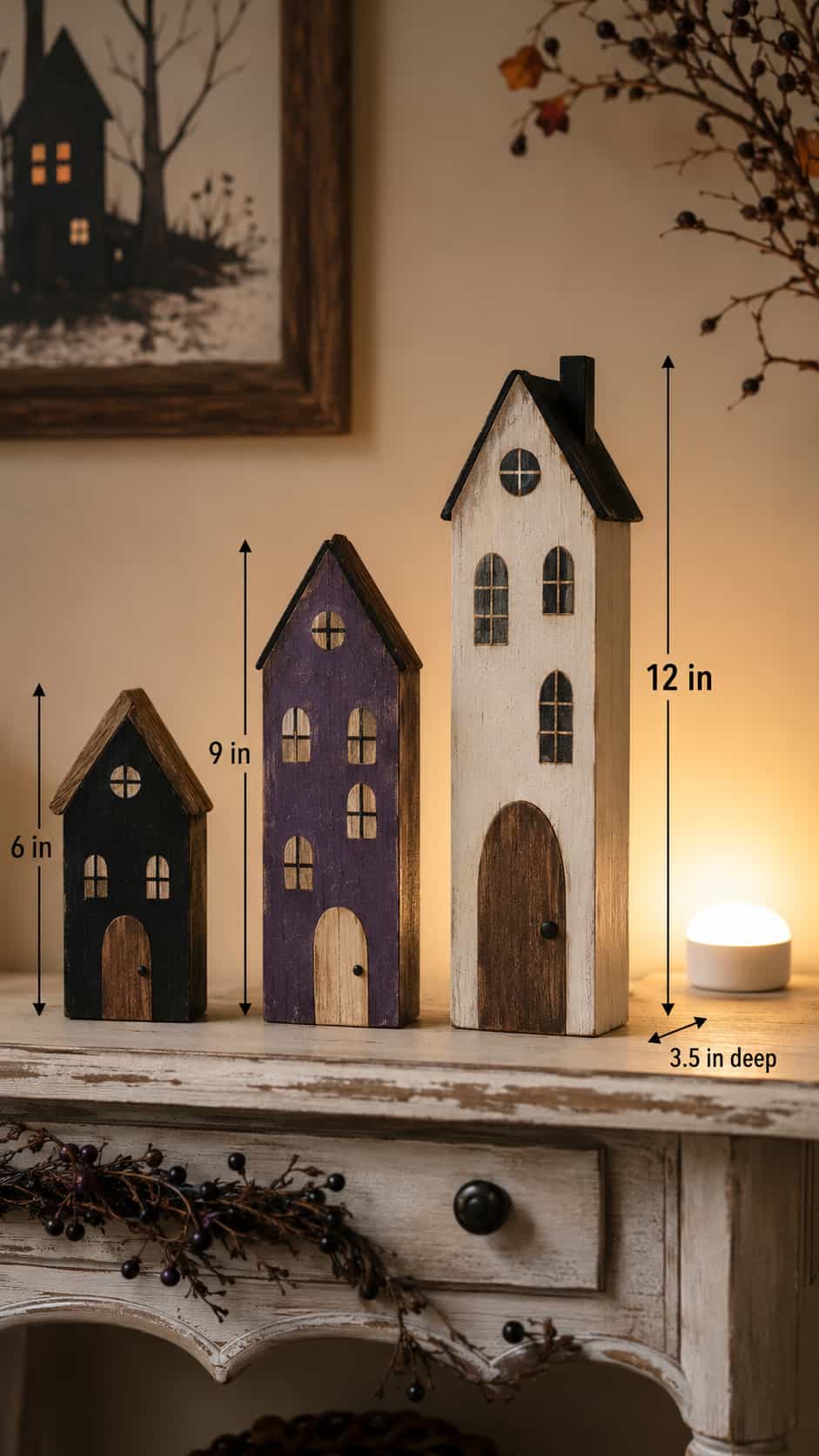 Miniature Haunted House Village