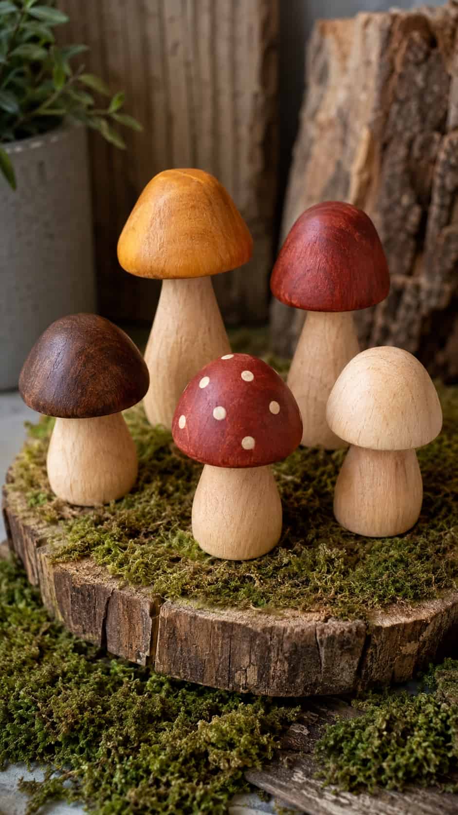 Miniature Wooden Mushroom