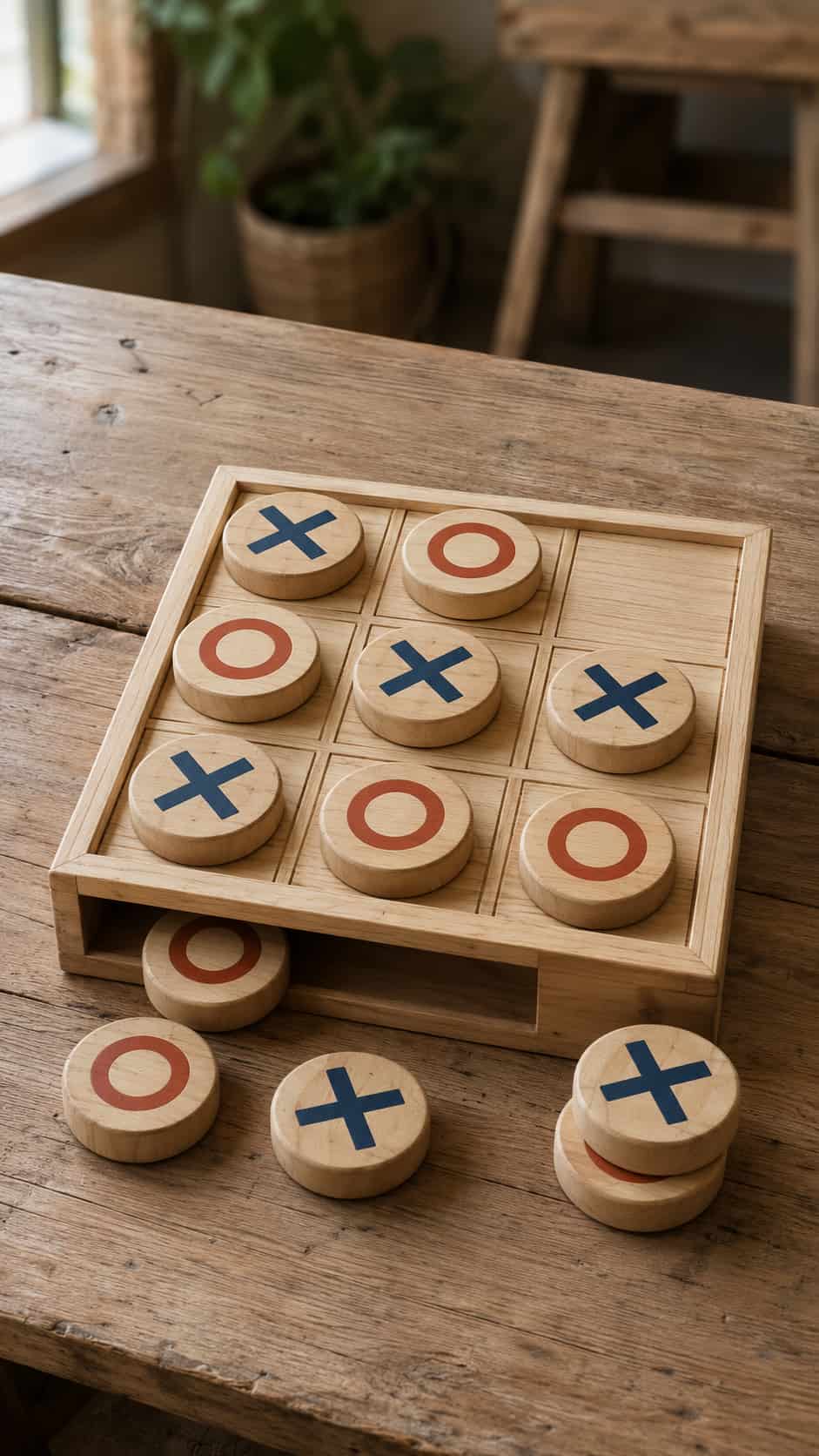 Oversized Wooden Tic-Tac-Toe Set