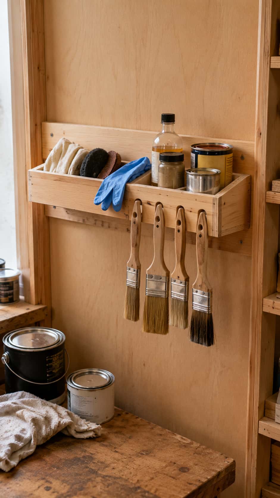 Paint Brush and Finishing Supply Holder