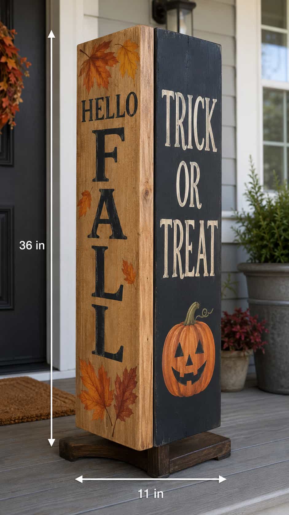 Reversible Fall and Halloween Porch Sign