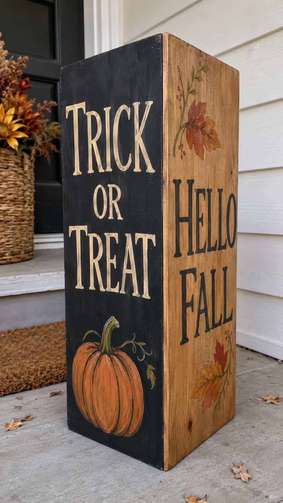Reversible Fall and Halloween Sign