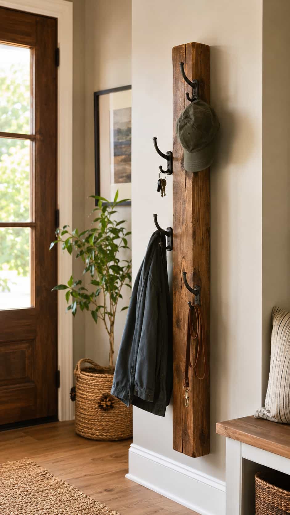 Rustic Entryway Hook Post