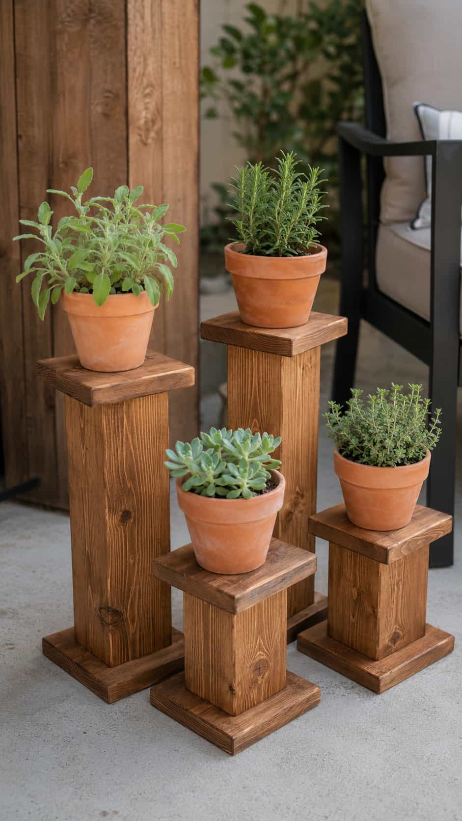 Rustic Planter Pedestals