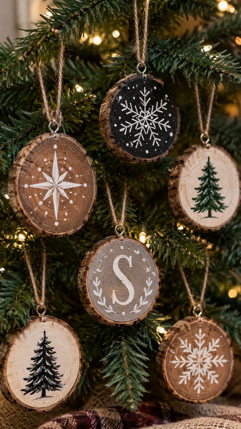 Rustic Wood Slice Ornaments
