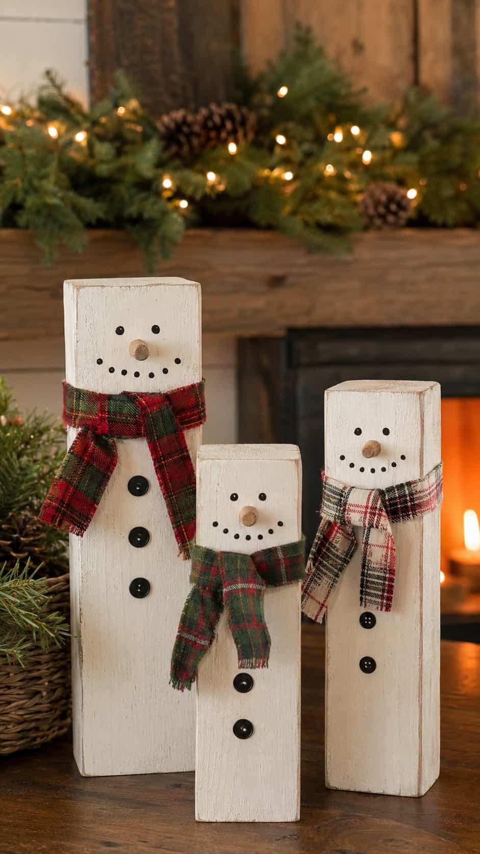 Rustic Wooden Snowmen
