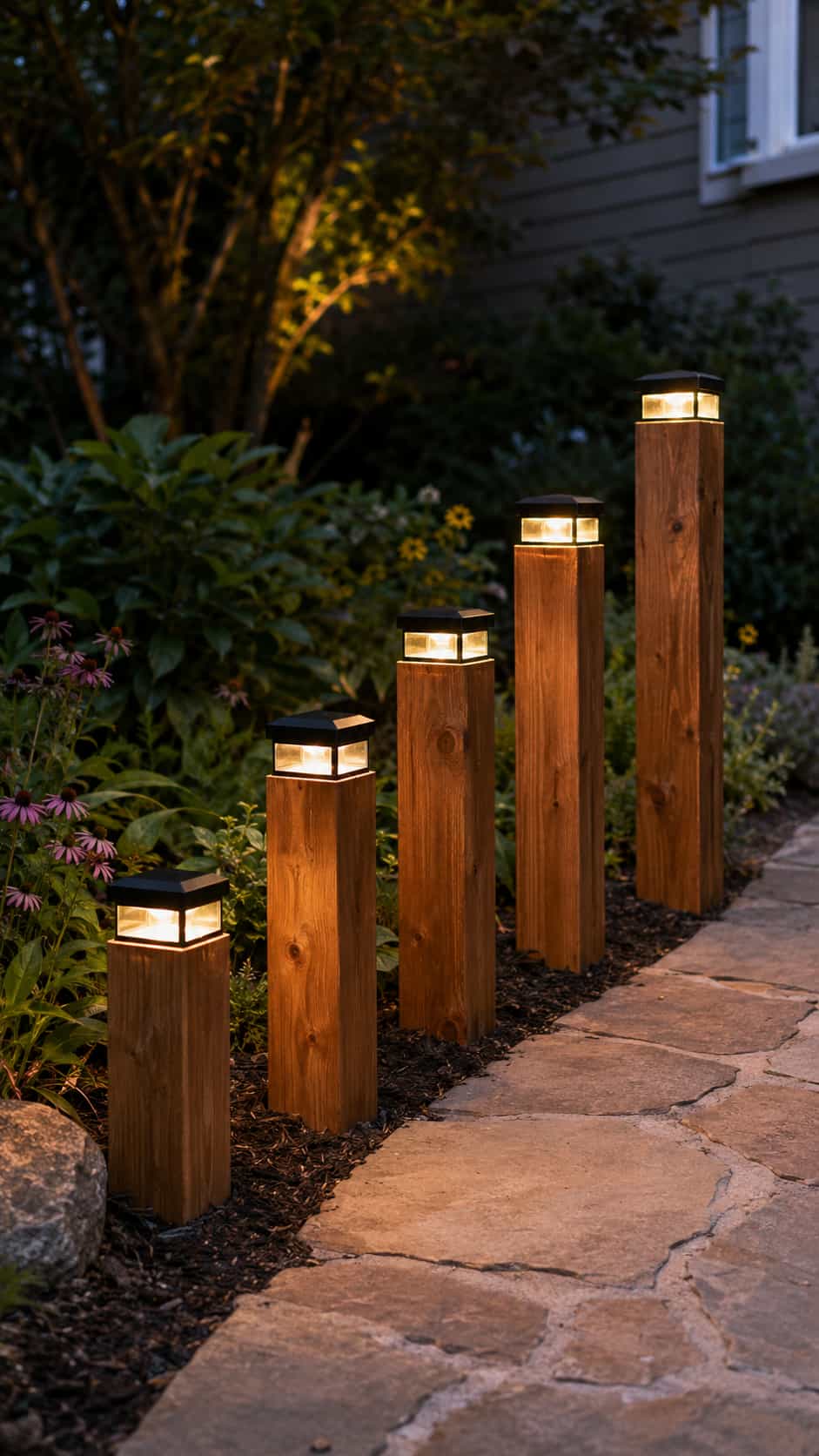 Solar-Light Garden Posts